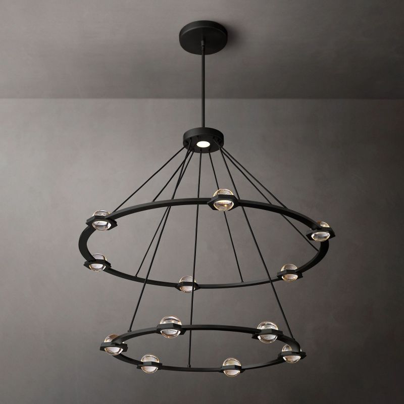 Eclate Two-Tier Round Chandelier 48" chandeliers for dining room,chandeliers for stairways,chandeliers for foyer,chandeliers for bedrooms,chandeliers for kitchen,chandeliers for living room Rbrights   