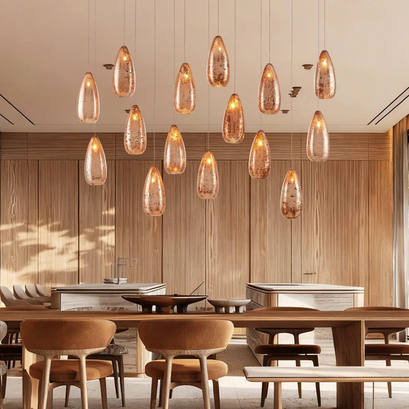 Edda Modern Glass Linear Chandelier