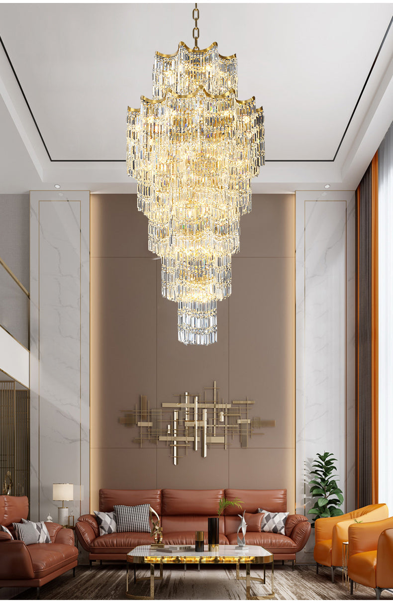 Elegant Crystal Chandelier for Duplex Villas-MEET LIGHTING