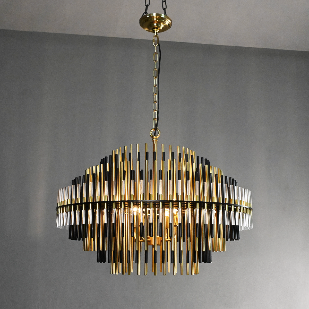 Emile Industrial Wind Round Chandelier 24" 32" 42"-Meet Lighting