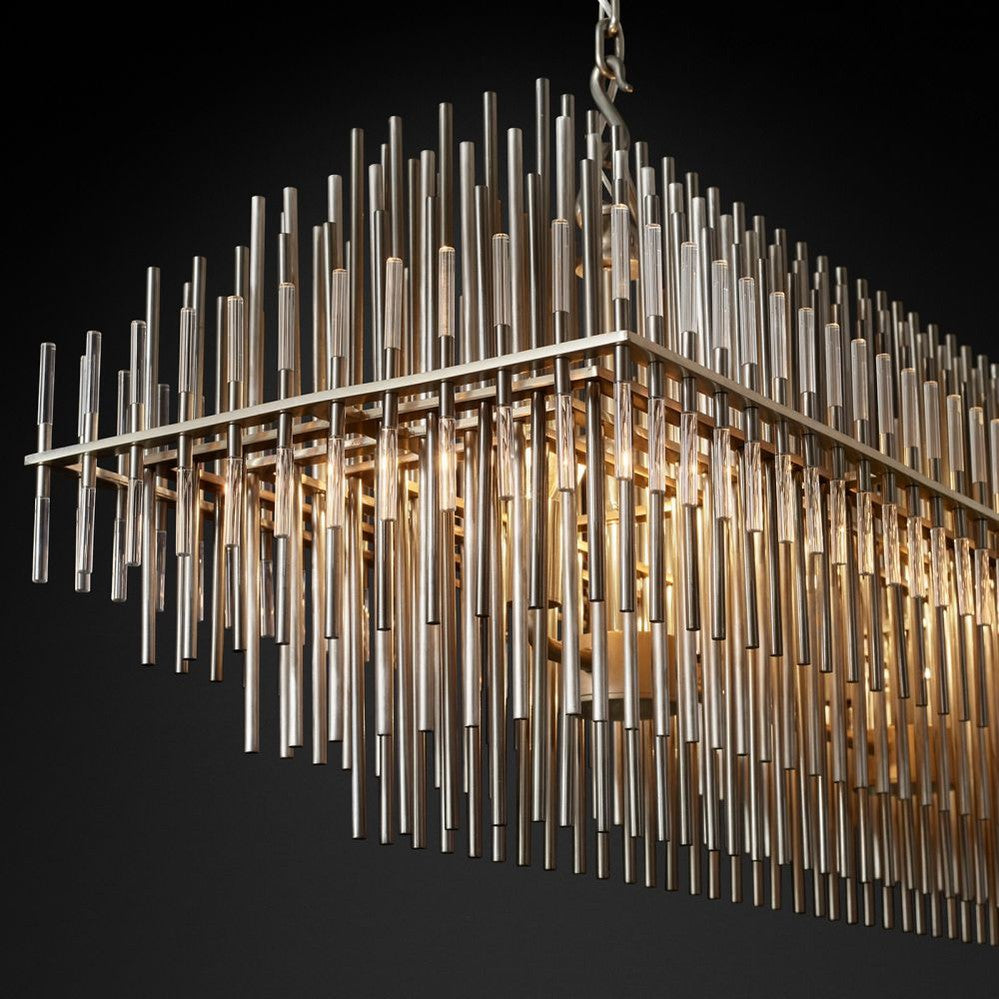 Emily Rectangle Metal Chandelier 54"-MEET LIGHTING