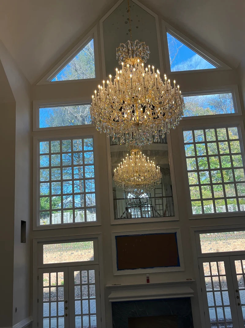 Empire candlestick Royal Crystal chandelier 60”-MEET LIGHTING