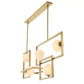 Tortora Modern Brass Alabaster Chandelier - Antique Brass Finish | White Glass