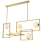 Tortora Modern Brass Alabaster Chandelier - Antique Brass Finish | White Glass