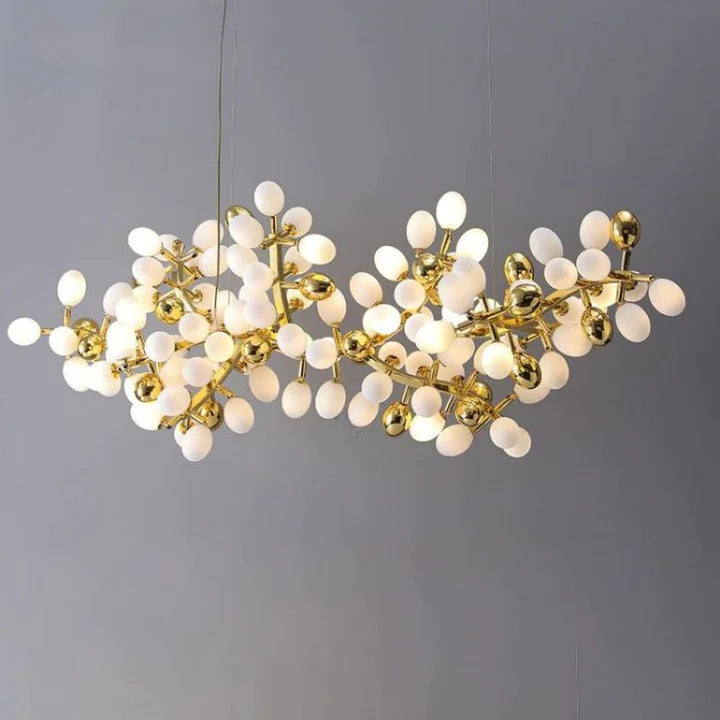 Luxury Escamoles Modern Linear Grape Chandelier