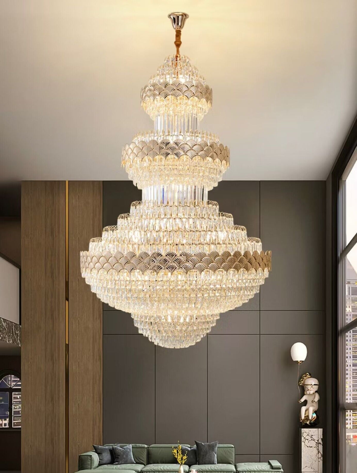 Extra Large Multi-layers Gold Luxury Crystal Chandelier Modern Empire Decrative Crystal Light-Momo Lighting