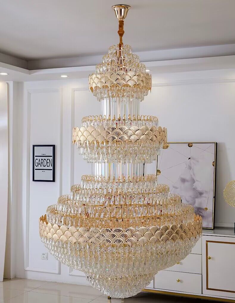 Extra Large Multi-layers Gold Luxury Crystal Chandelier Modern Empire Decrative Crystal Light-Momo Lighting