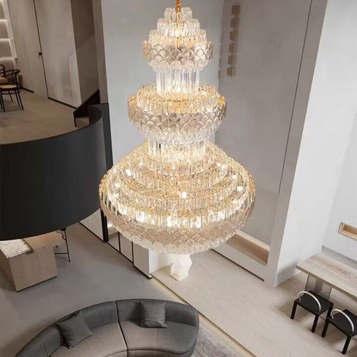 Extra Large Multi-layers Gold Luxury Crystal Chandelier Modern Empire Decrative Crystal Light-Momo Lighting