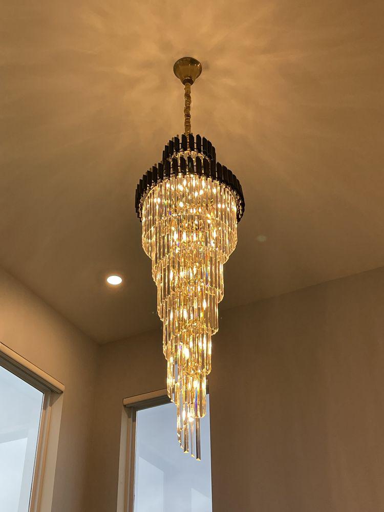 Spiral Crystal Chandelier For Foyer/ Staircase-MEET LIGHTING
