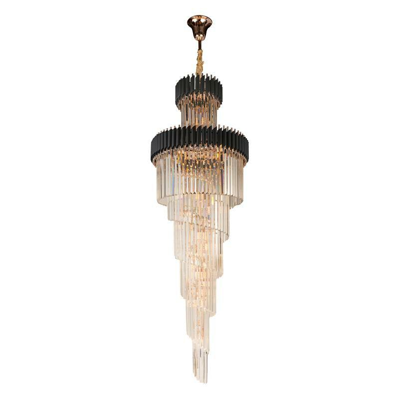 Spiral Crystal Chandelier For Foyer/ Staircase-MEET LIGHTING