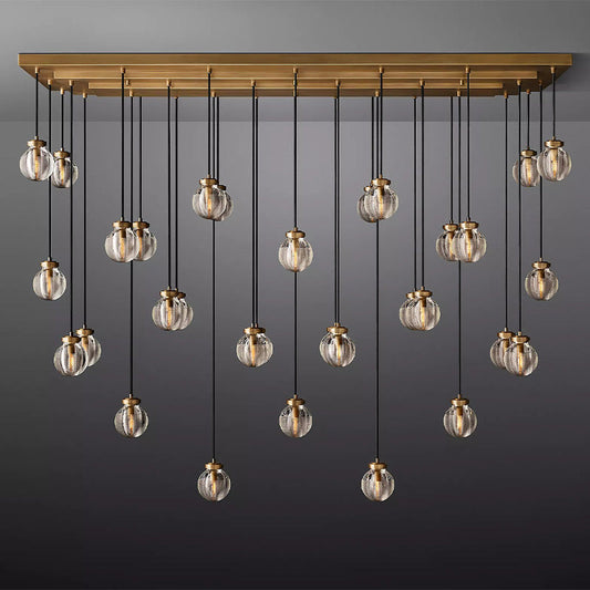 Fantasy Pearl Ball Linear Chandelier 72" chandeliers for dining room,chandeliers for stairways,chandeliers for foyer,chandeliers for bedrooms,chandeliers for kitchen,chandeliers for living room RBRIGHTS Vintage Brass  