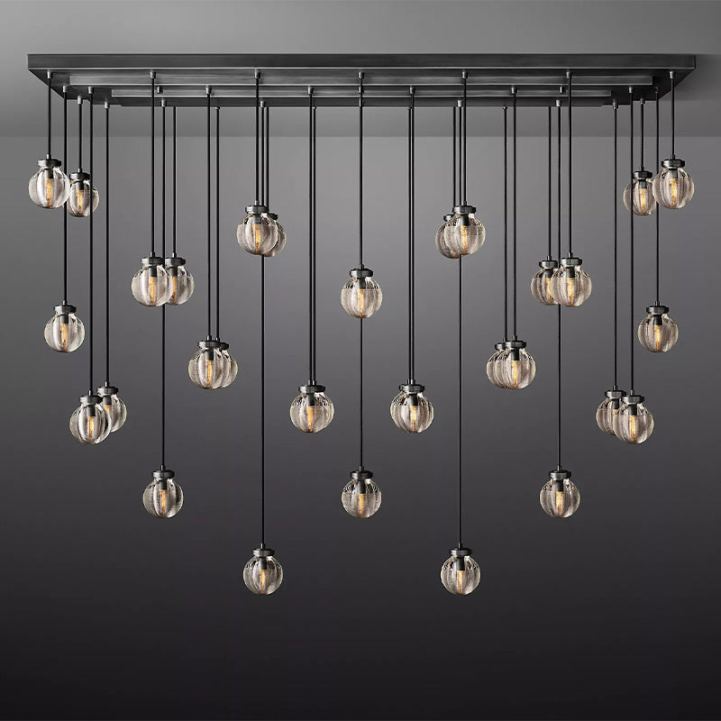 Fantasy Pearl Ball Linear Chandelier 72" chandeliers for dining room,chandeliers for stairways,chandeliers for foyer,chandeliers for bedrooms,chandeliers for kitchen,chandeliers for living room RBRIGHTS Matte Black  