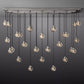Fantasy Pearl Ball Linear Chandelier 72" chandeliers for dining room,chandeliers for stairways,chandeliers for foyer,chandeliers for bedrooms,chandeliers for kitchen,chandeliers for living room RBRIGHTS Satin Nickel  