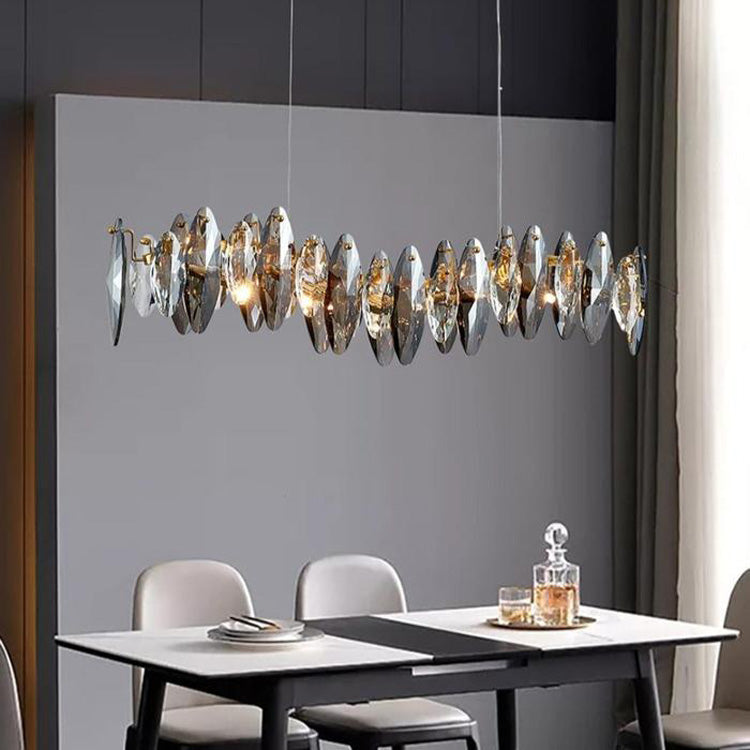 Flor Crystal Linear Chandelier-Meet Lighting