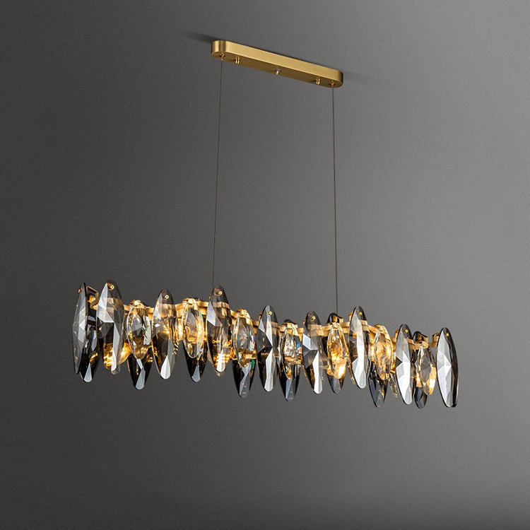 Flor Crystal Linear Chandelier-Meet Lighting