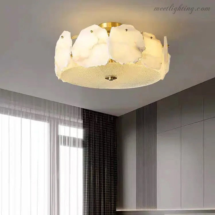 Flush Mount Alabaster Ceiling Light Fixture-Meet Lighting