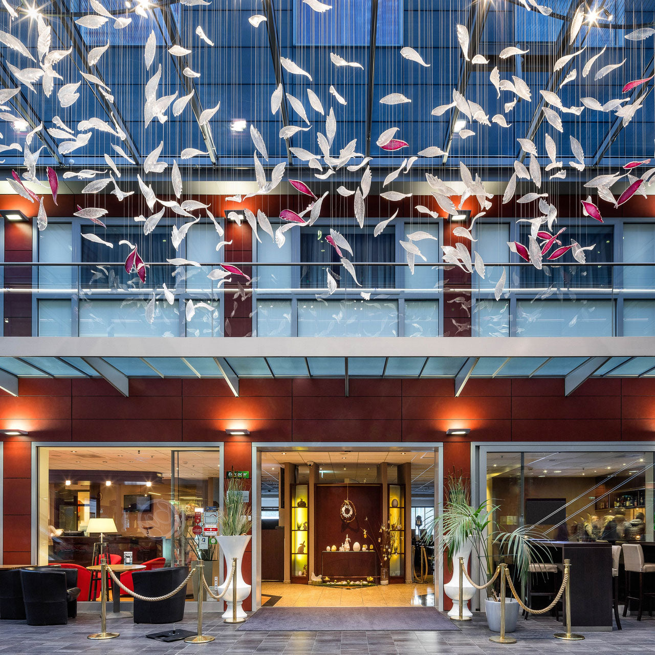 Flying Glass Feather Chandelier-MEET LIGHTING