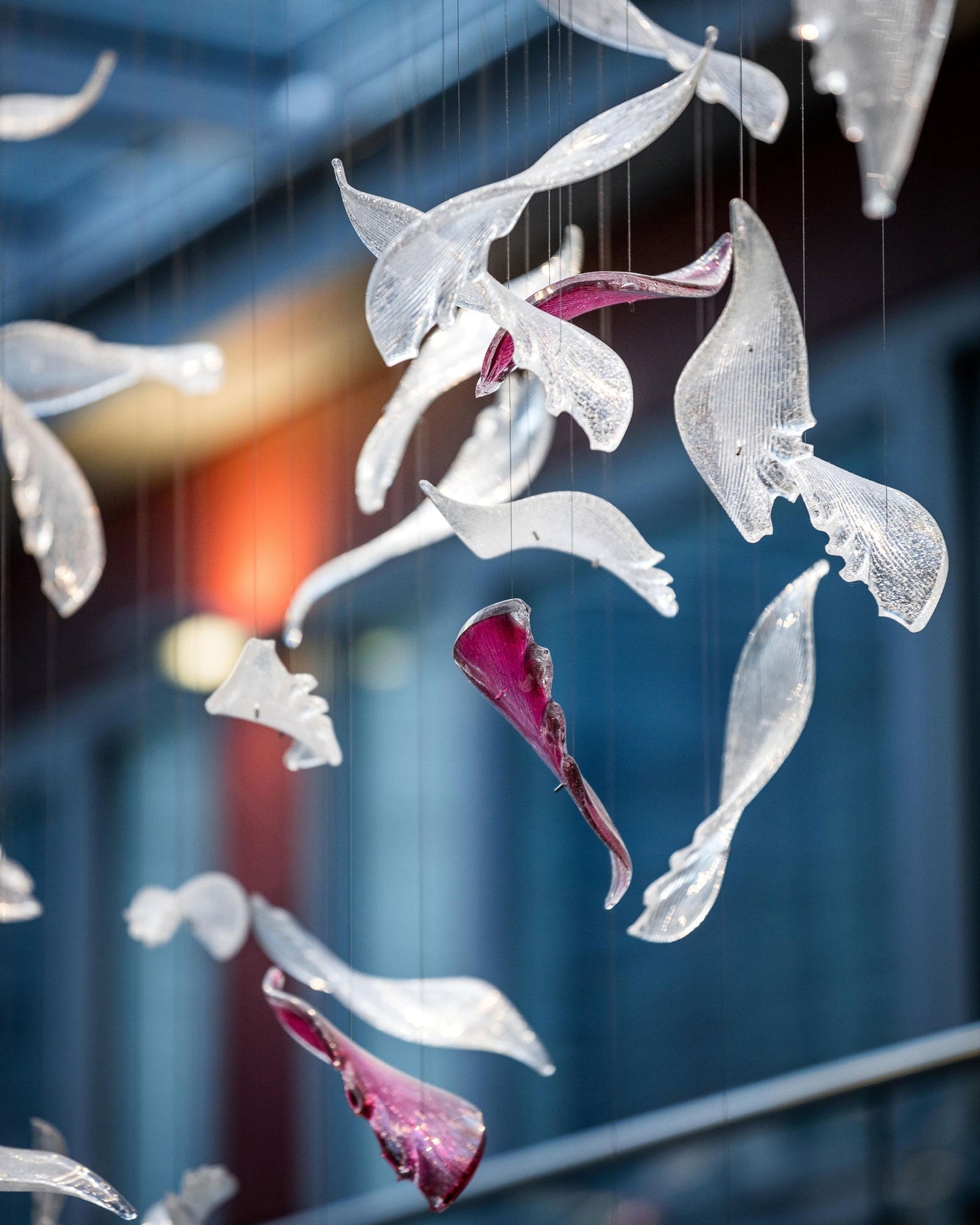 Flying Glass Feather Chandelier-Meet Lighting