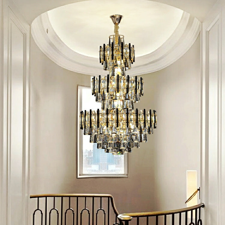 Foyer 3 Layers Extra Large Crystal Chandelier for Living Room Staircase Ceiling Lighting Fixture-MEET LIGHTING