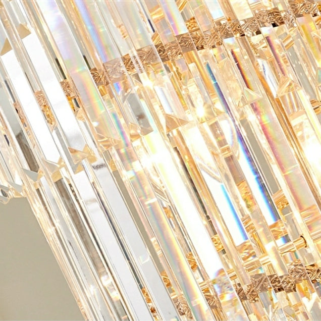 Tiered Foyer Staircase Spiral Crystal Chandelier Hotel Hall/ Entrance High Ceiling Pendant Lighting Fixture-MEET LIGHTING