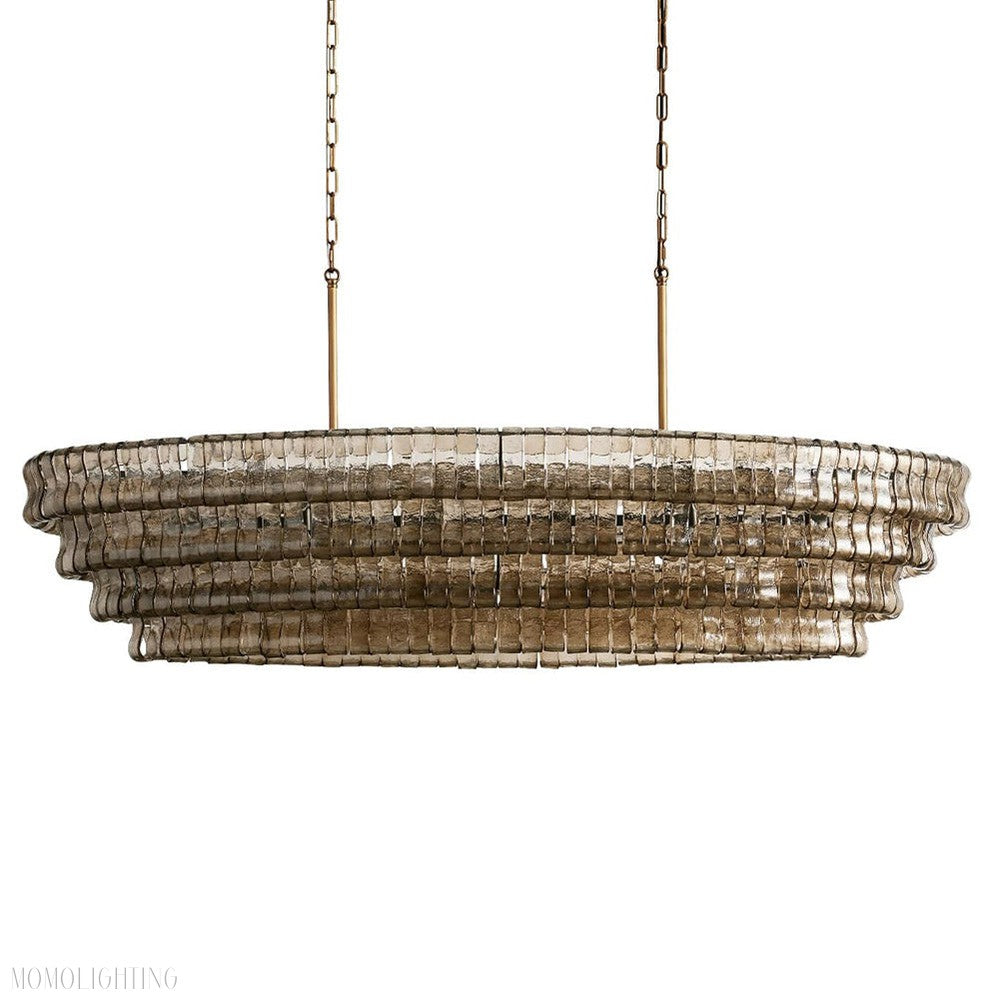 Ghiaccio Art Glass Oval Chandelier 54"/65"-Momo Lighting