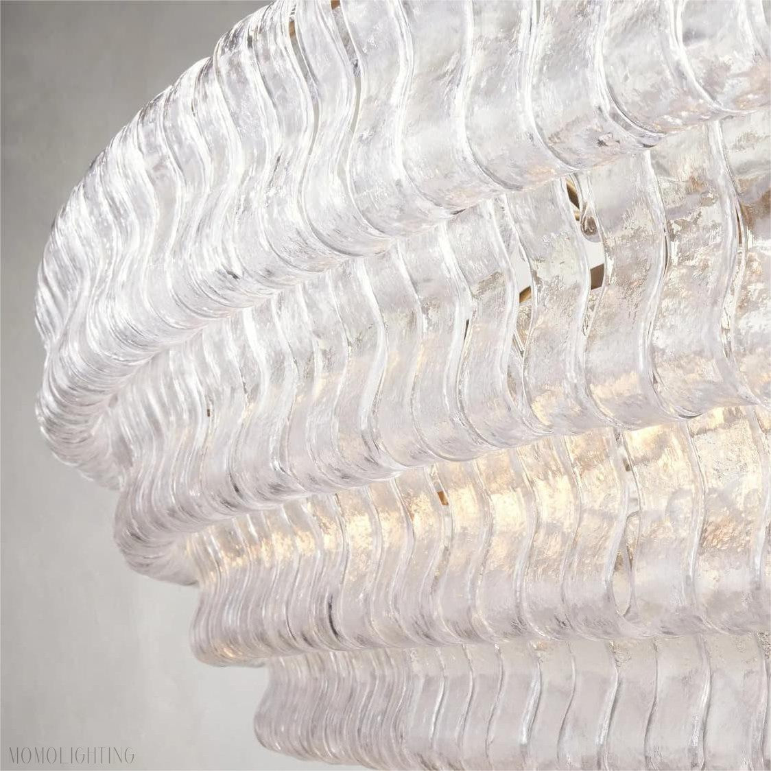 Ghiaccio Art Glass Oval Chandelier 54"/65"-Momo Lighting