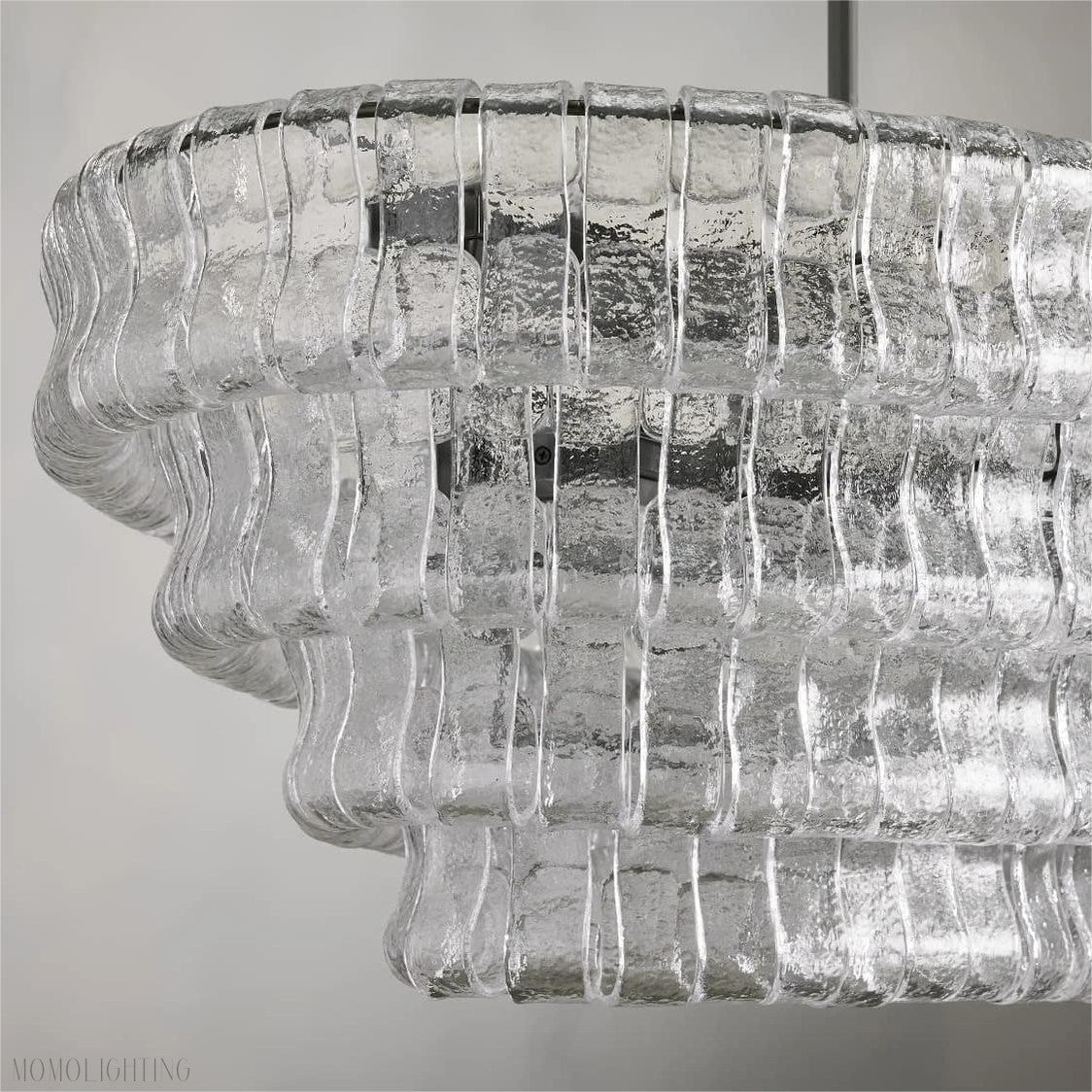 Ghiaccio Art Glass Oval Chandelier 54"/65"-Momo Lighting