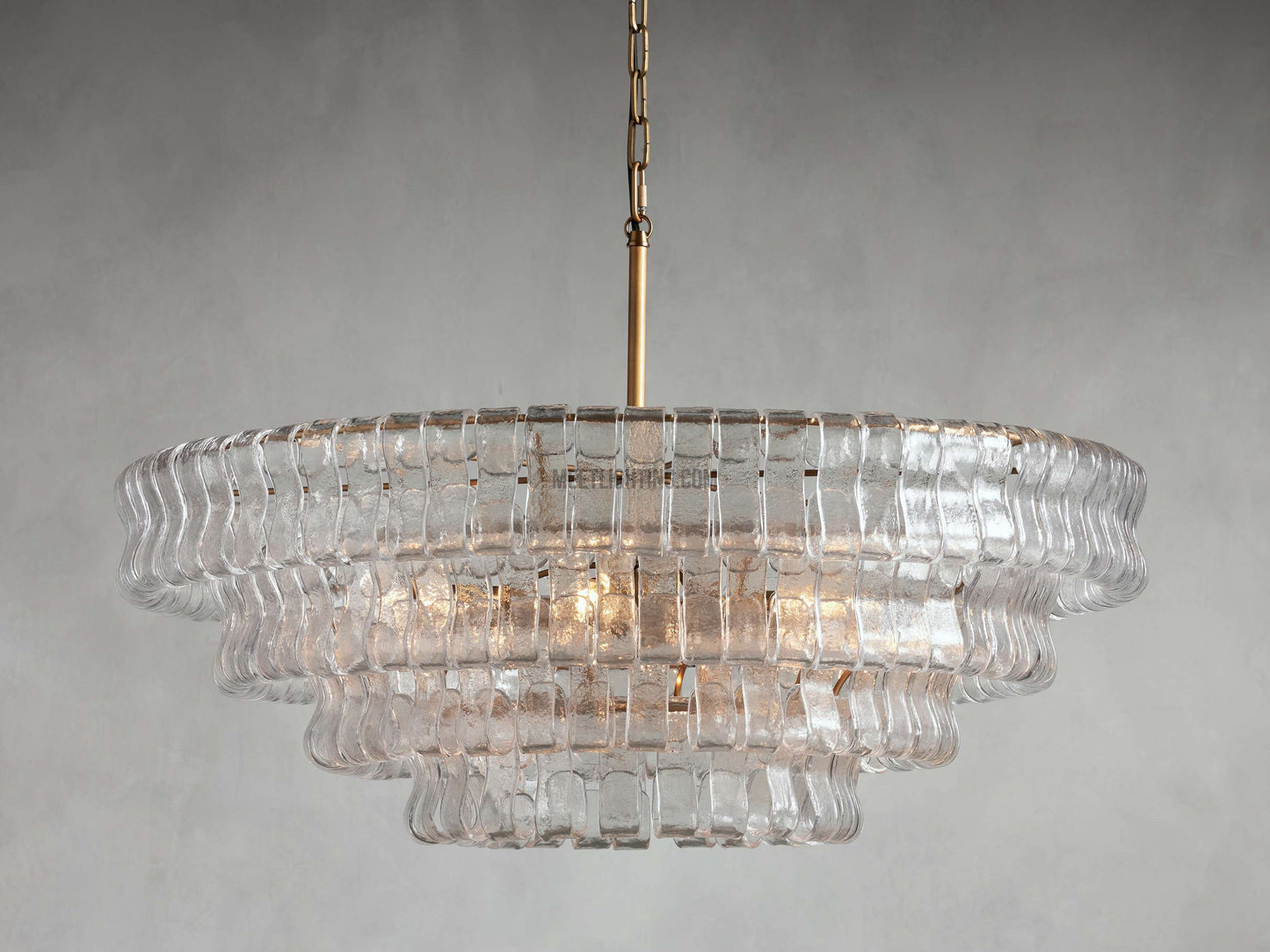 Ghiaccio Art Glass Round Chandelier 36"-Meet Lighting