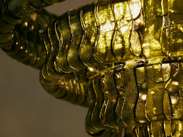 Art Glass Ghiaccio Round Chandelier 36" 48" 60"