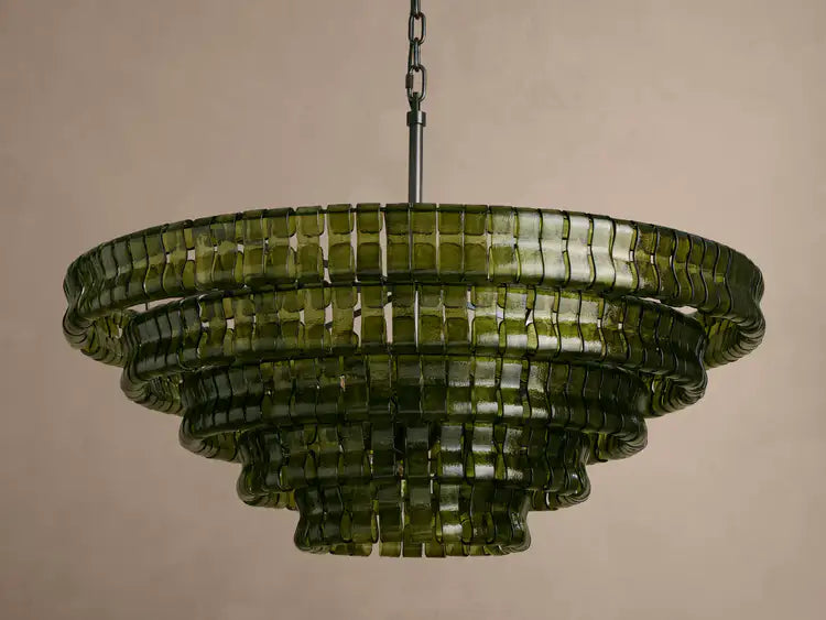 Art Glass Ghiaccio Round Chandelier 36" 48" 60"