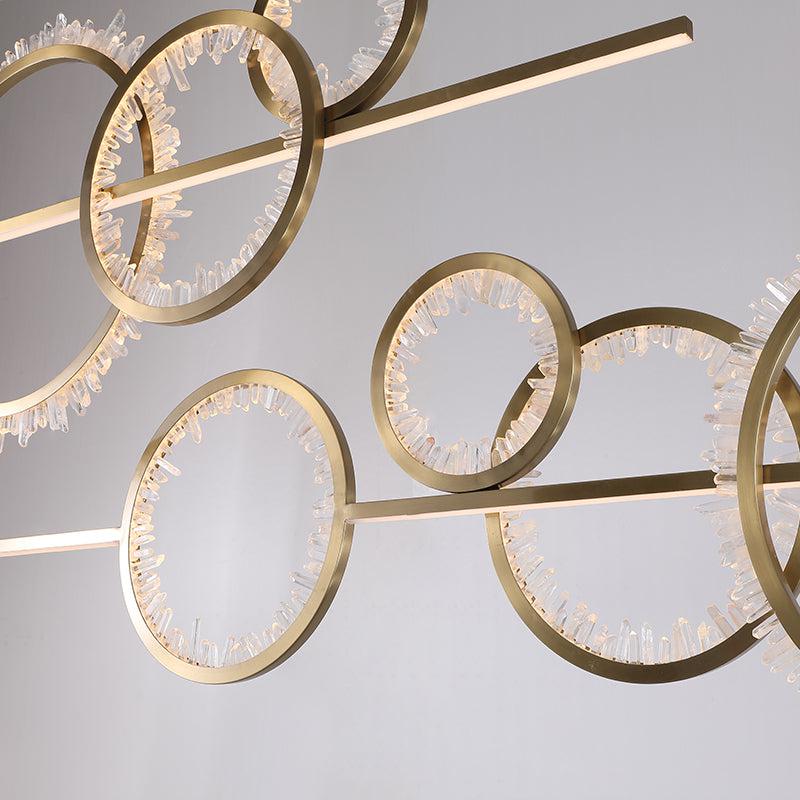 Gina Rock Crystal Gear Chandelier-MEET LIGHTING