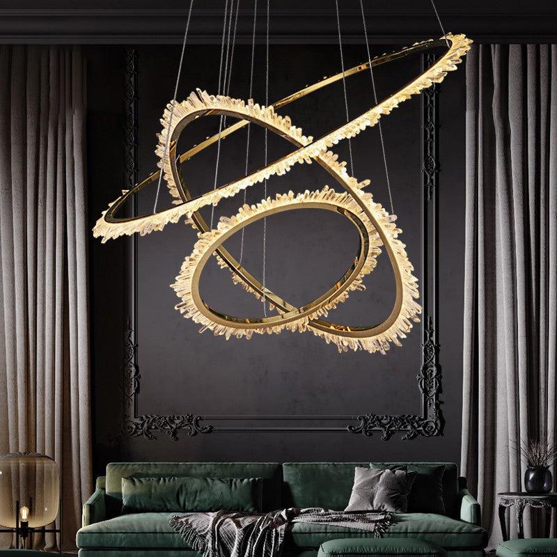 Gina Rock Crystal Ring Chandelier-MEET LIGHTING