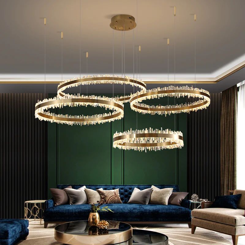 Gina Rock Crystal Rings Luxury Chandelier-MEET LIGHTING