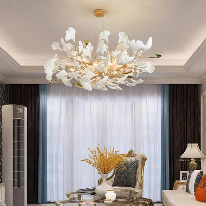 Luxury Ceramic Ginkgo Petal Chandelier