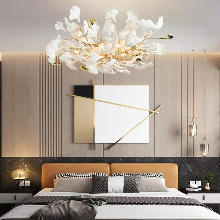 Luxury Ceramic Ginkgo Petal Chandelier