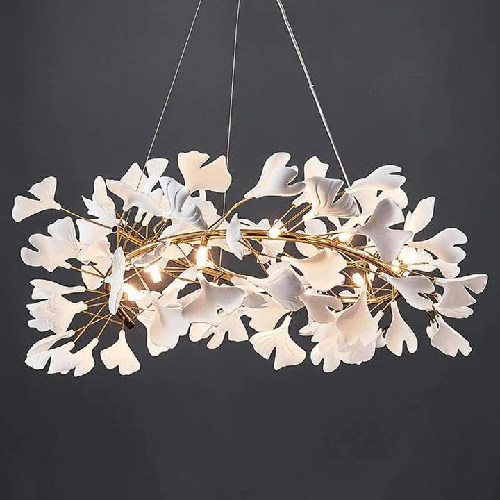 Luxury Ceramic Ginkgo Round Chandelier