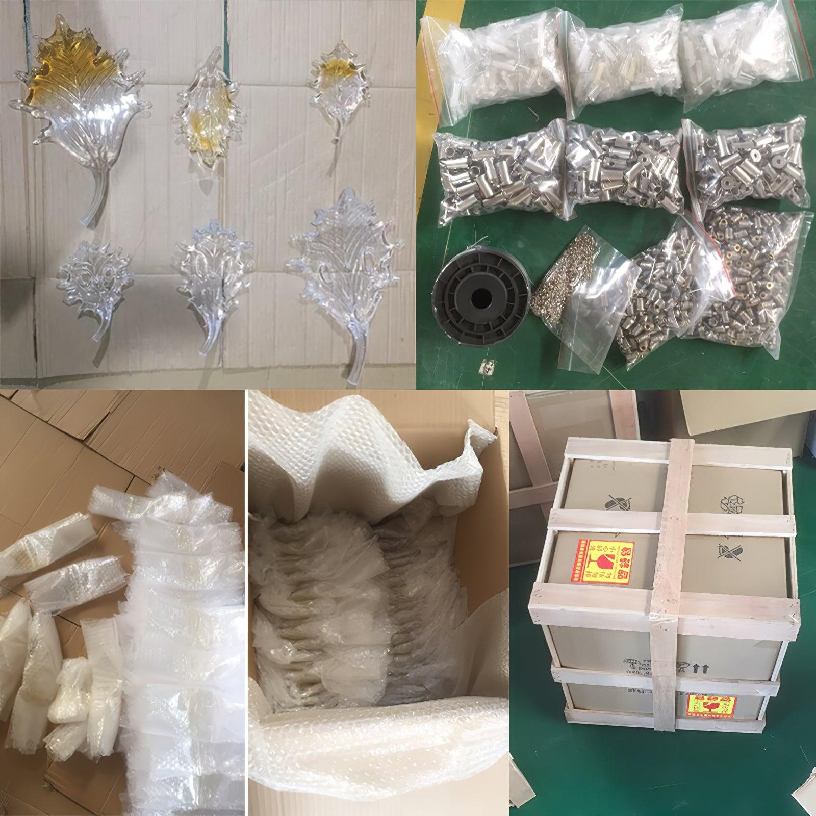 Glass Feathers Chandelier-MEET LIGHTING