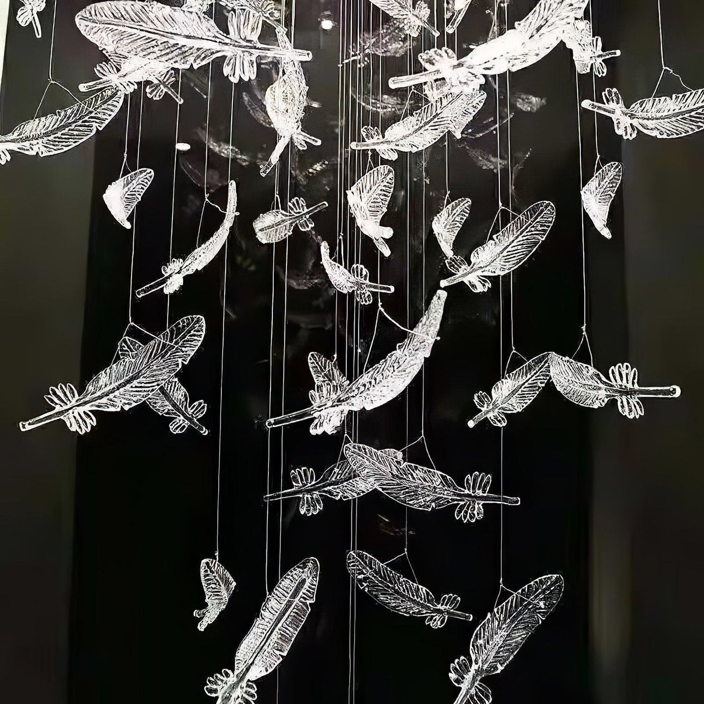 Glass Feathers Chandelier-Meet Lighting