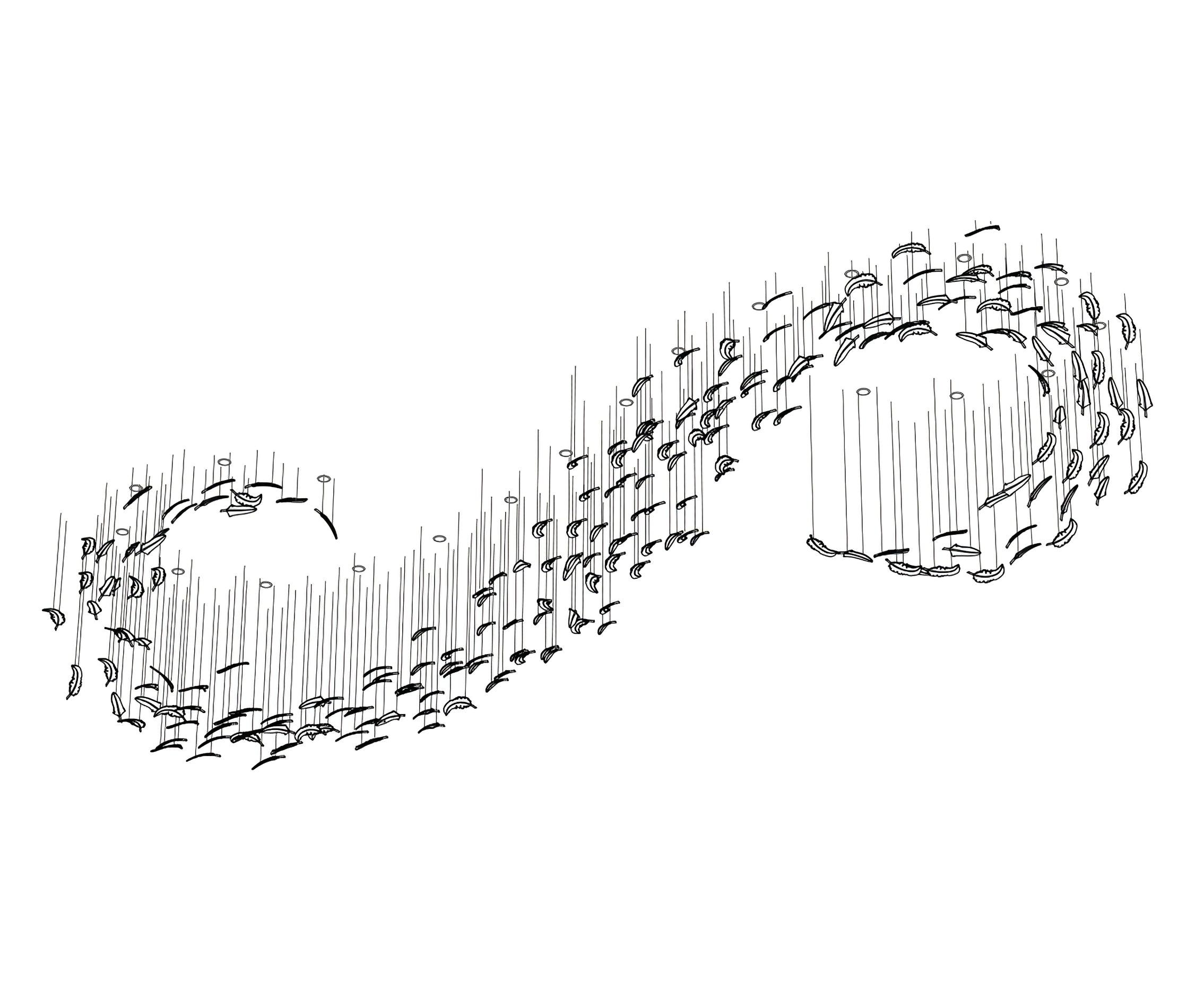 Glass Feathers Chandelier-MEET LIGHTING