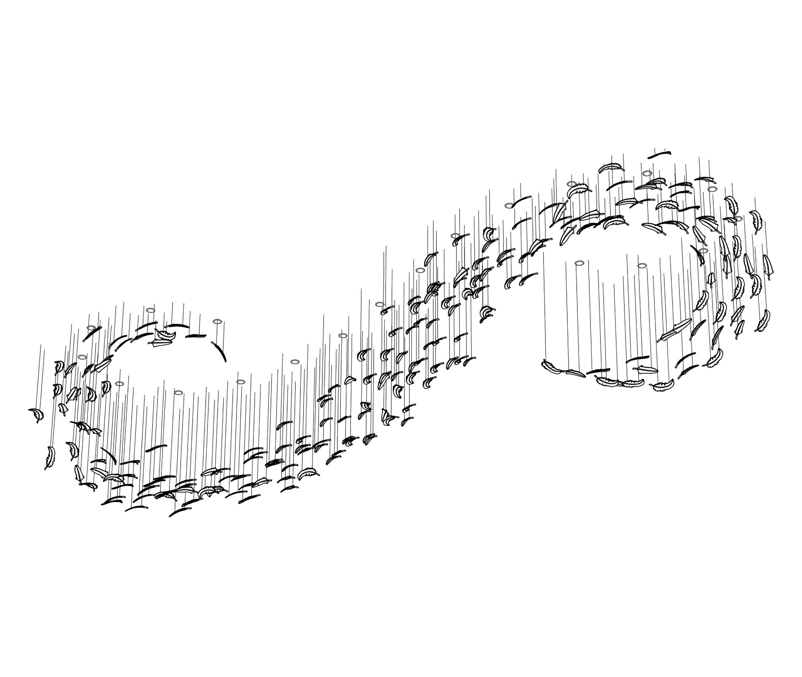 Glass Feathers Chandelier-MEET LIGHTING