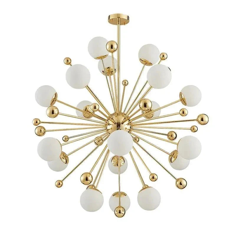 Cami Gold And White Chandelier D 40"-MEET LIGHTING