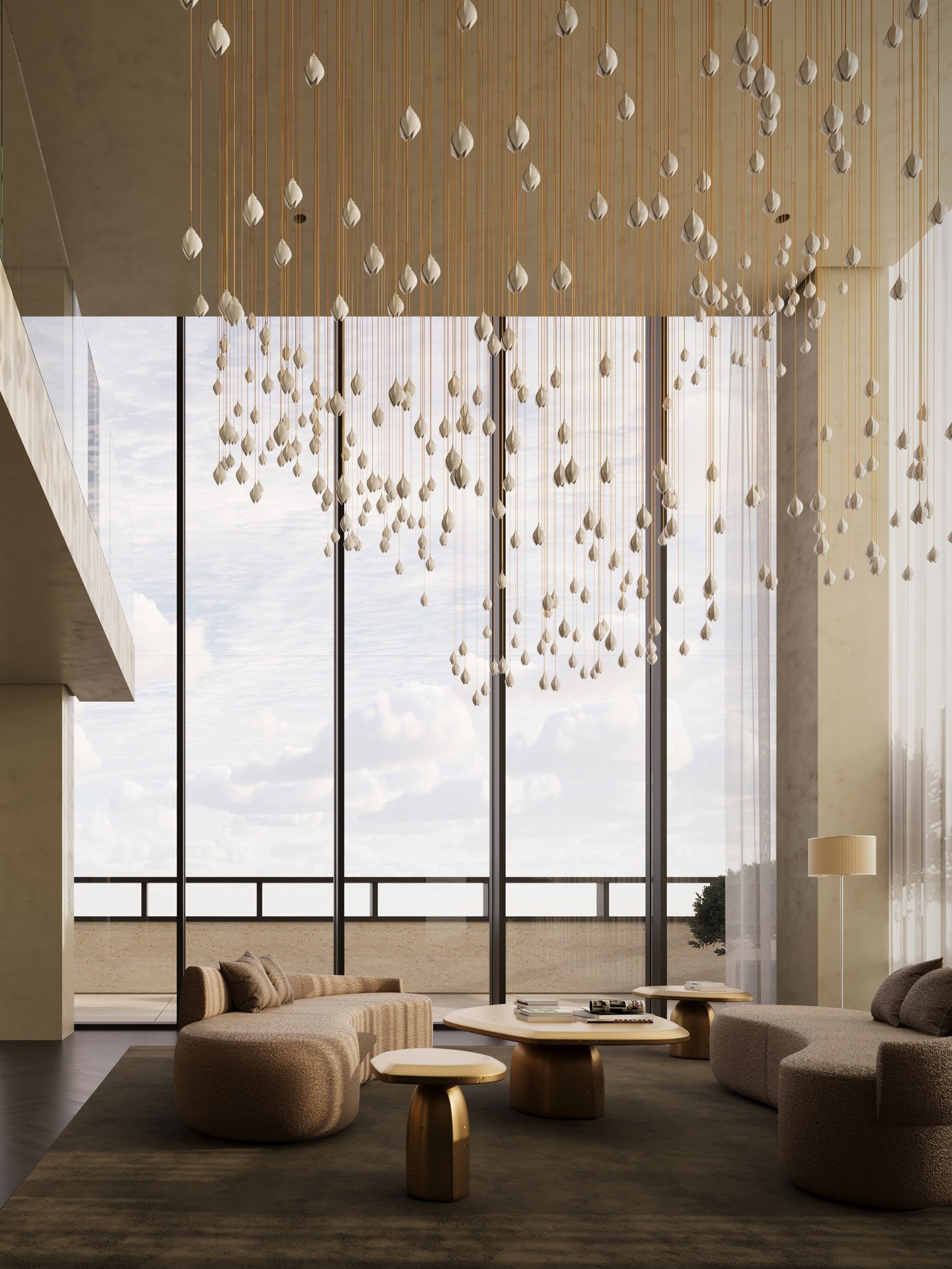 Grand Nordic Magnolia Blossom Ceramic Pendant Chandelier-MEET LIGHTING