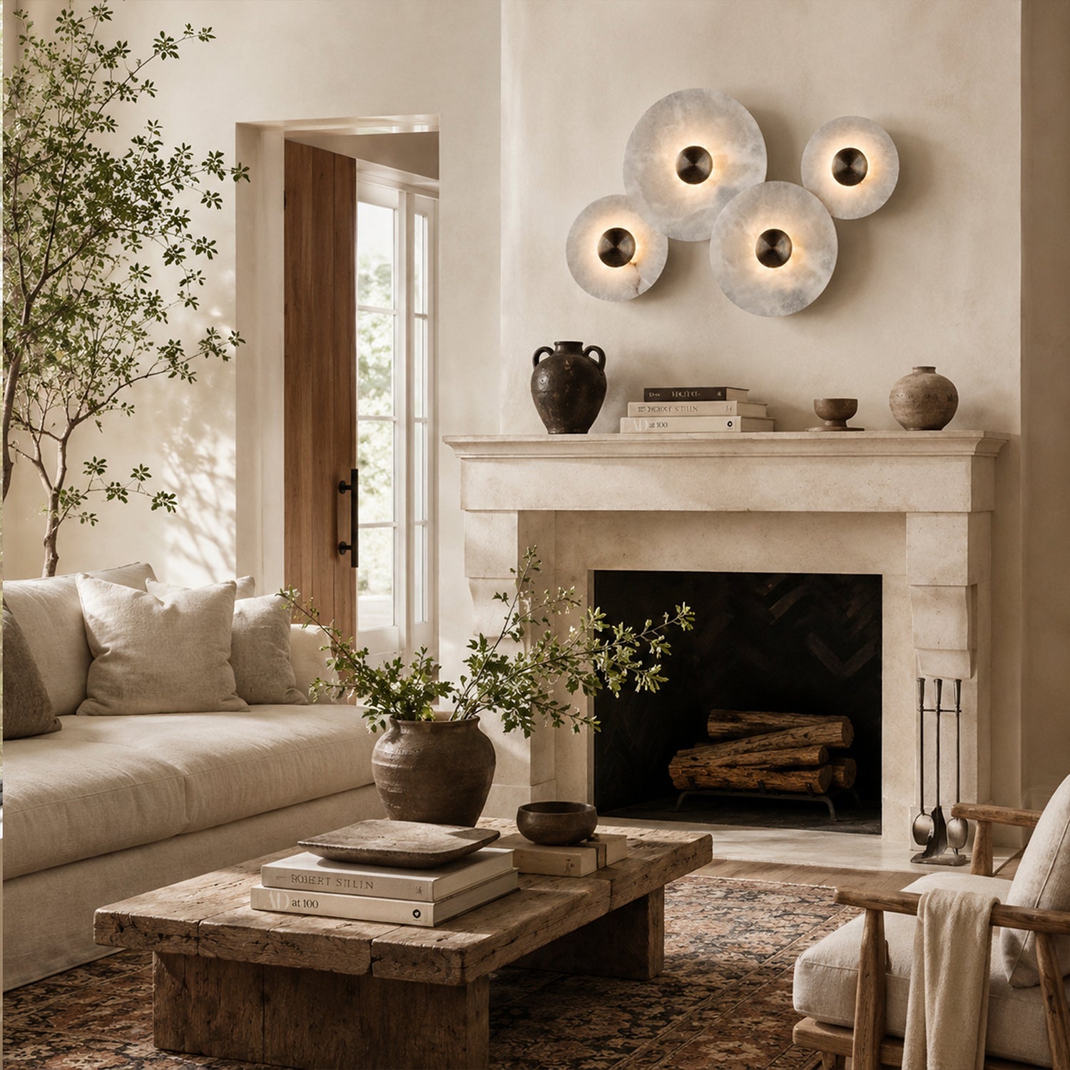 Median Alabaster Flush mount - 4 Surface by Meetlighting