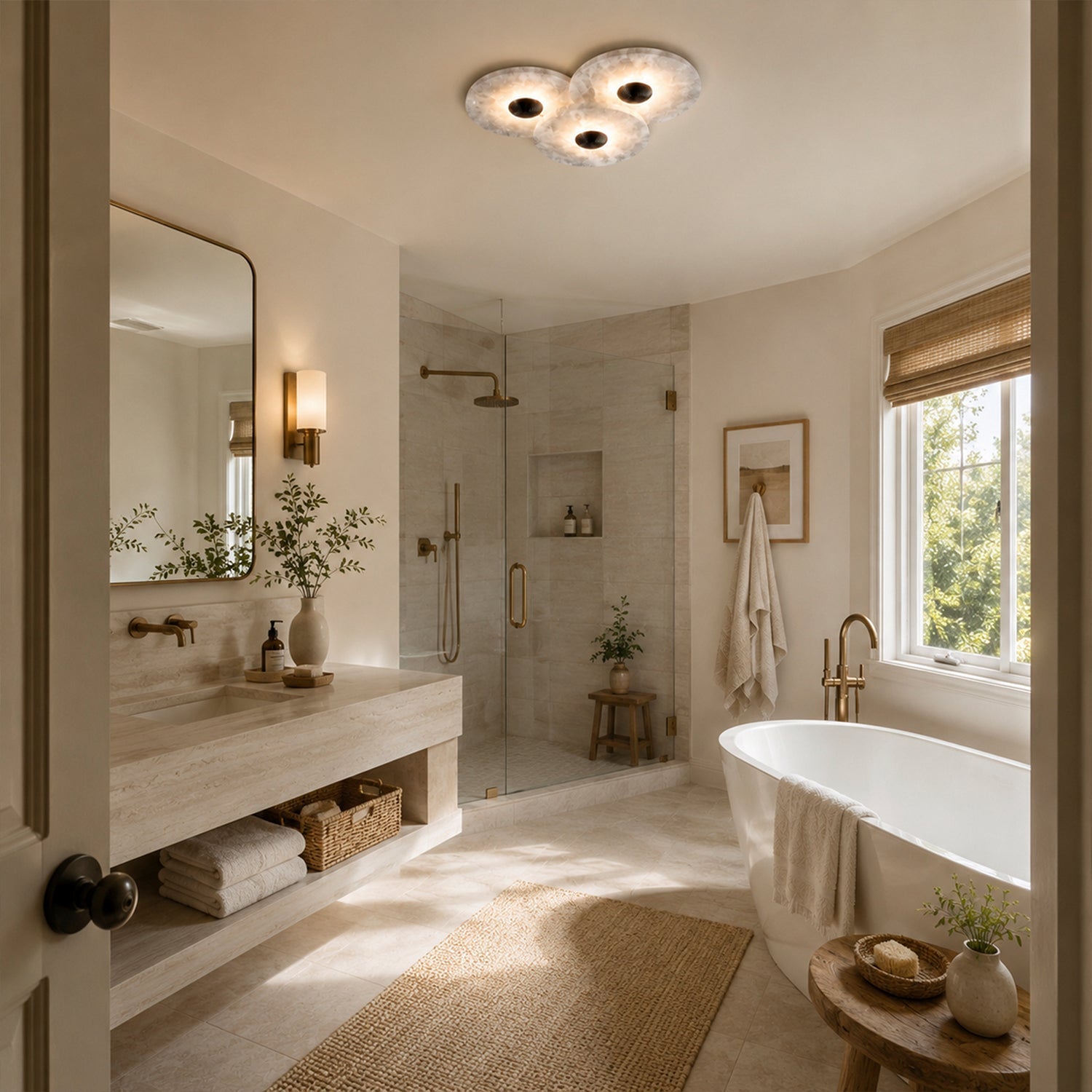 Median Alabaster Flush mount - 3 Surface by Meetlighting