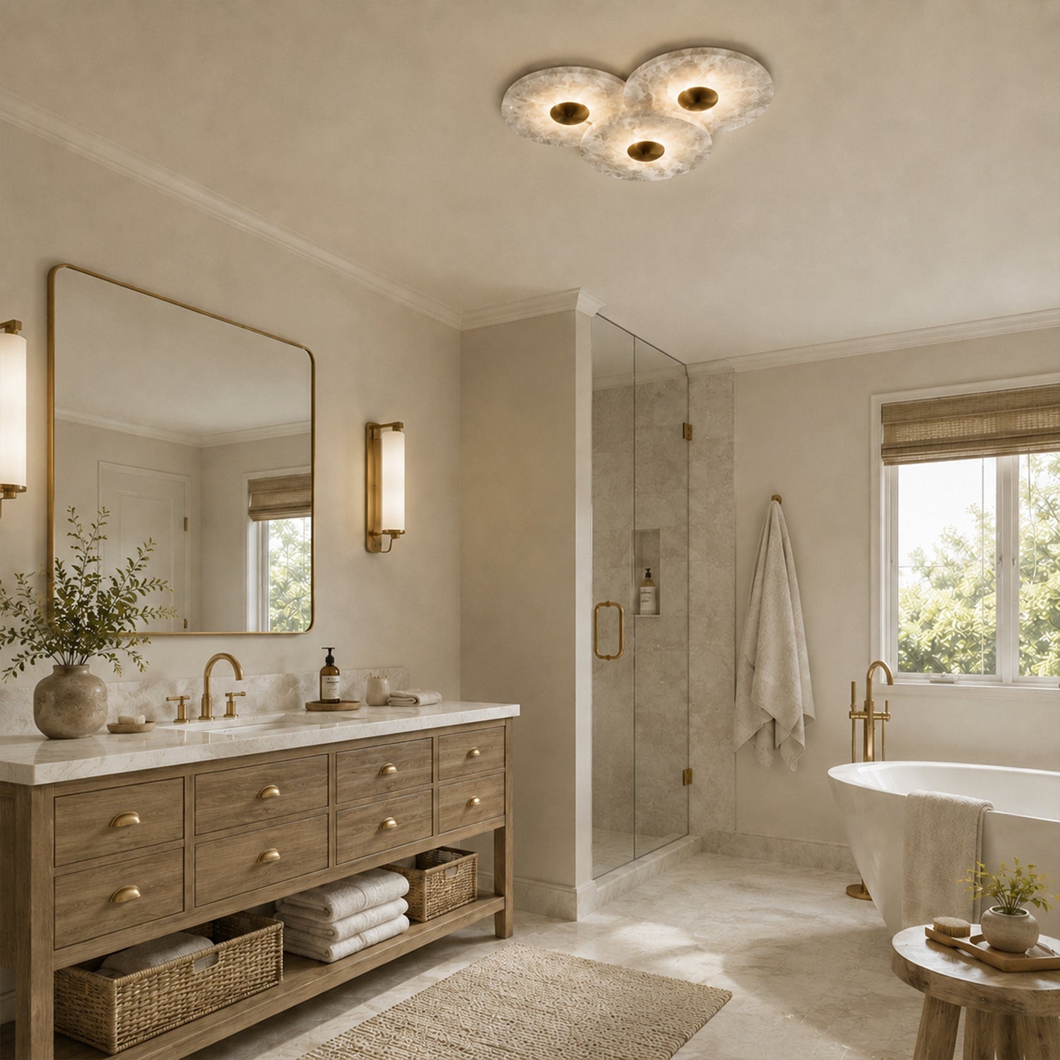 Median Alabaster Flush mount - 3 Surface by Meetlighting