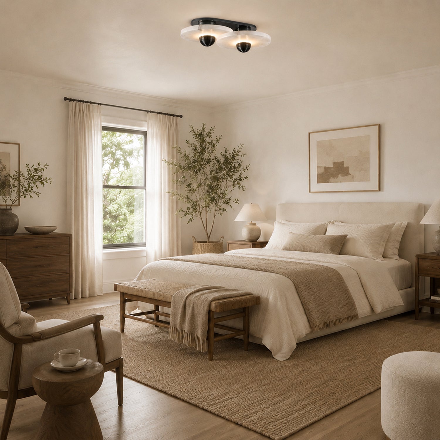 Median Alabaster Flush mount - 2 Surface by Meetlighting
