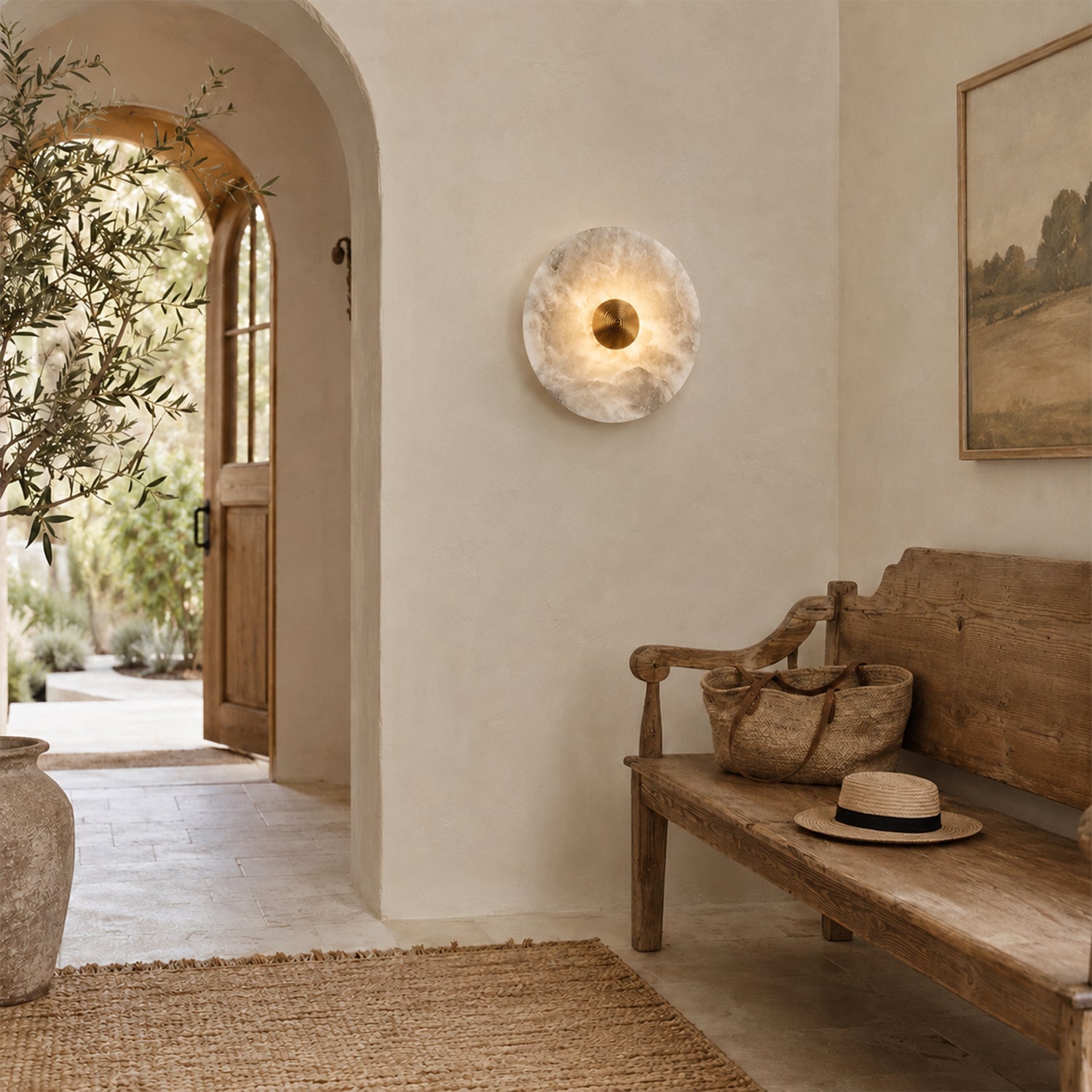 Median Alabaster Flush mount Wall Sconce by Meetlighting