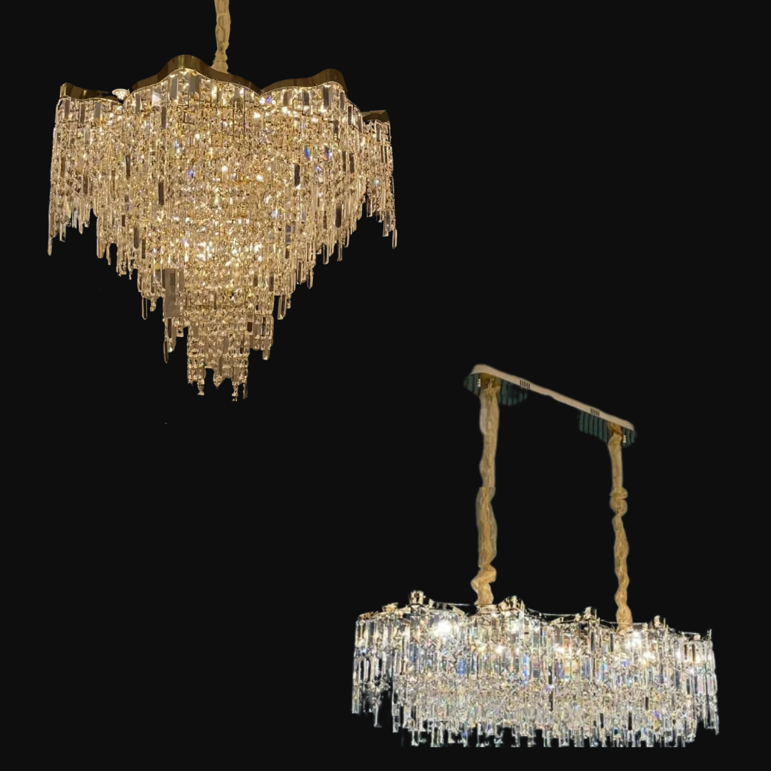 Crystal Tassel Chandelier Set For Living Room/Dining Room and Bedroom-MEET LIGHTING