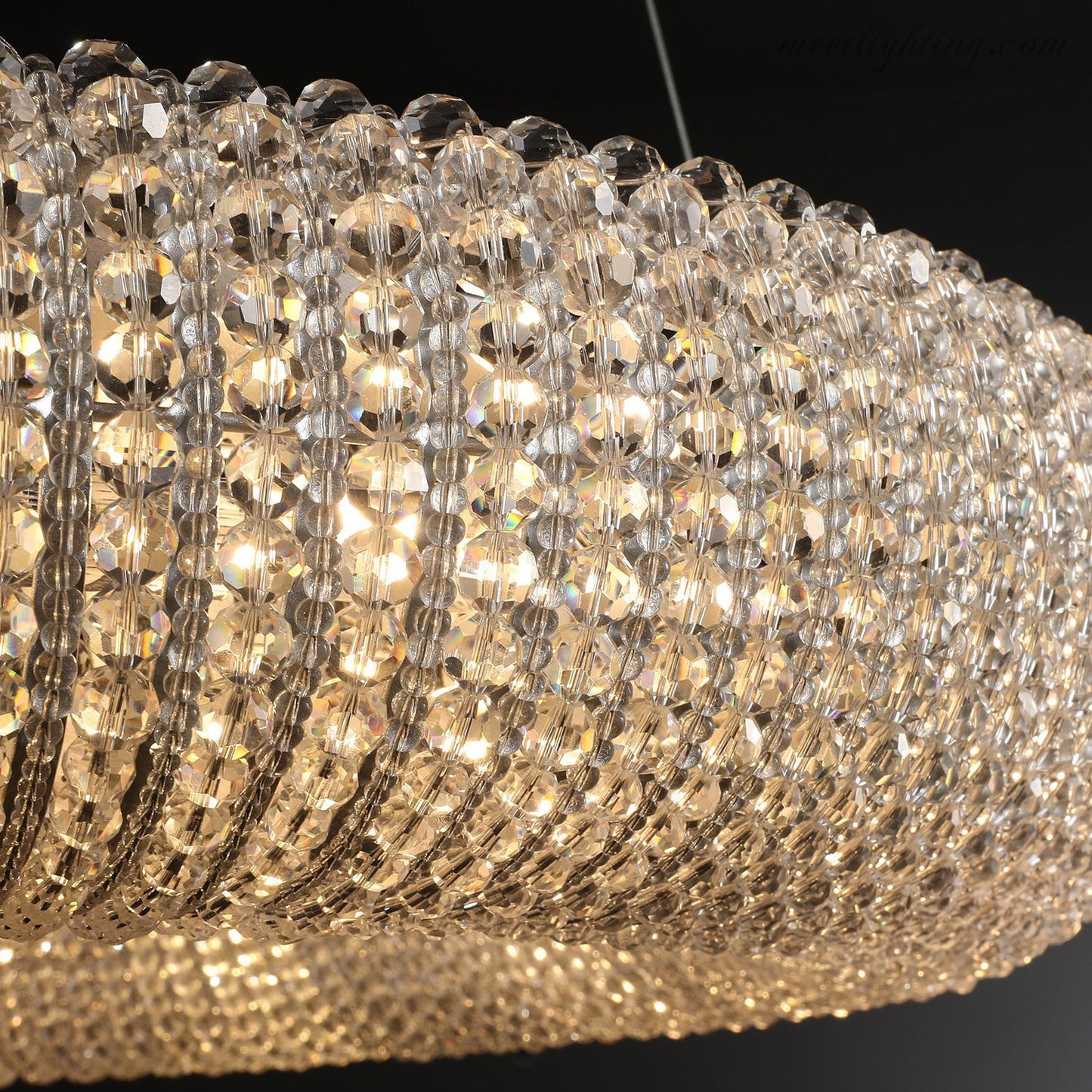 Halo Crystal Aperture Round Chandelier D72"-Meet Lighting