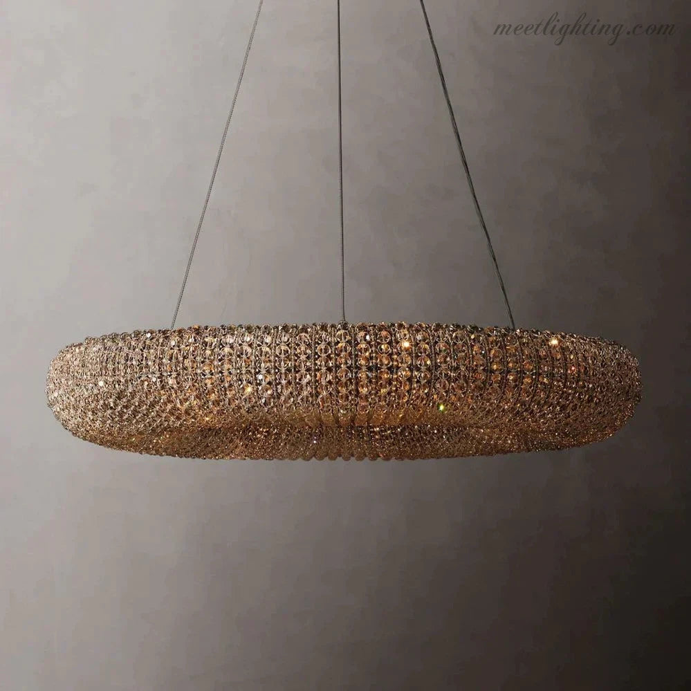 Halo Crystal Aperture Round Chandelier D32"-Meet Lighting